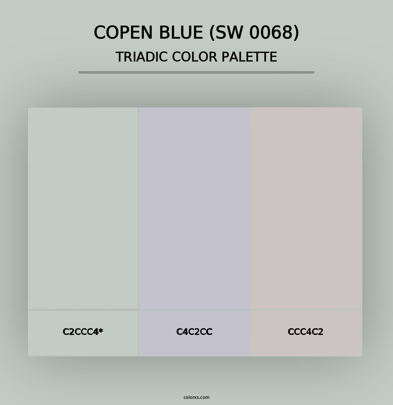 Copen Blue (SW 0068) - Triadic Color Palette