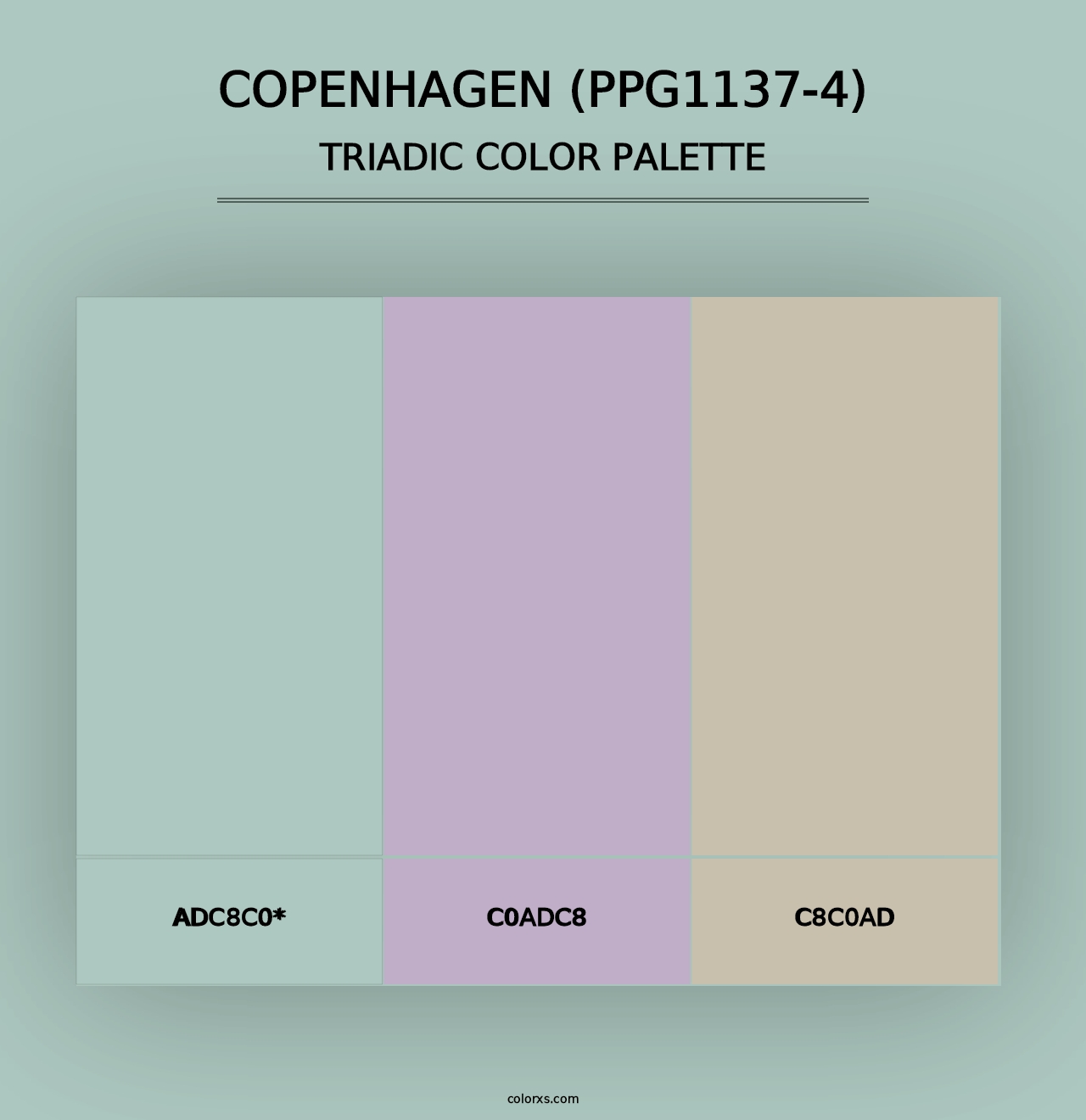 Copenhagen (PPG1137-4) - Triadic Color Palette