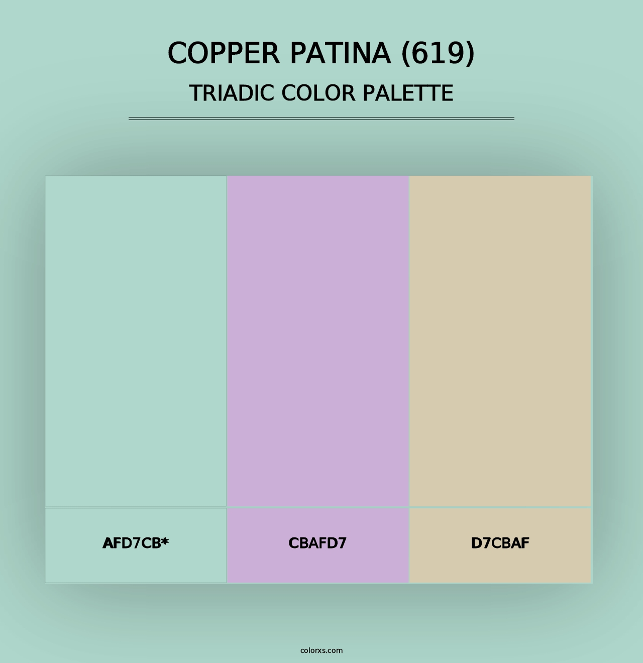 Copper Patina (619) - Triadic Color Palette