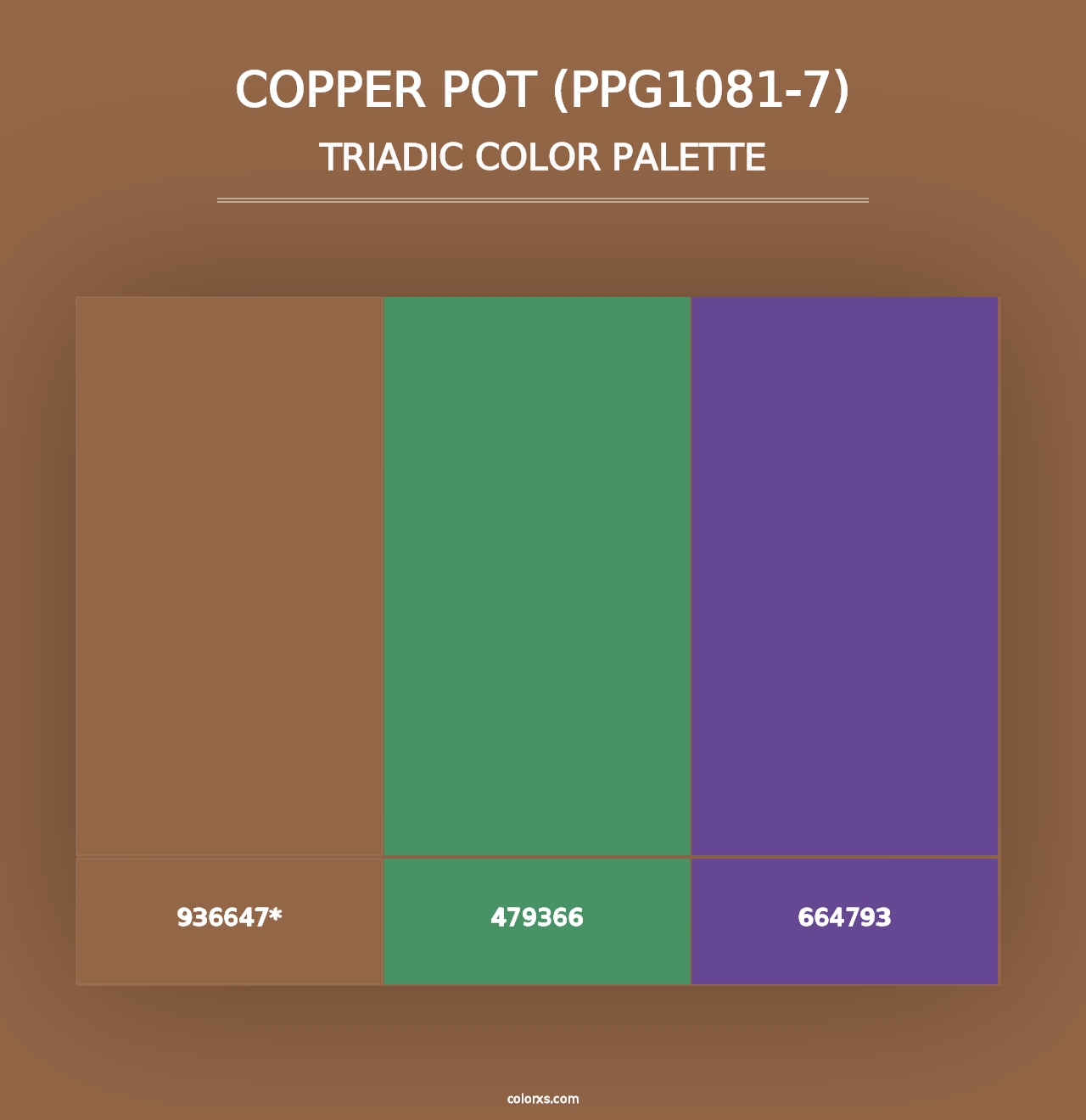 Copper Pot (PPG1081-7) - Triadic Color Palette