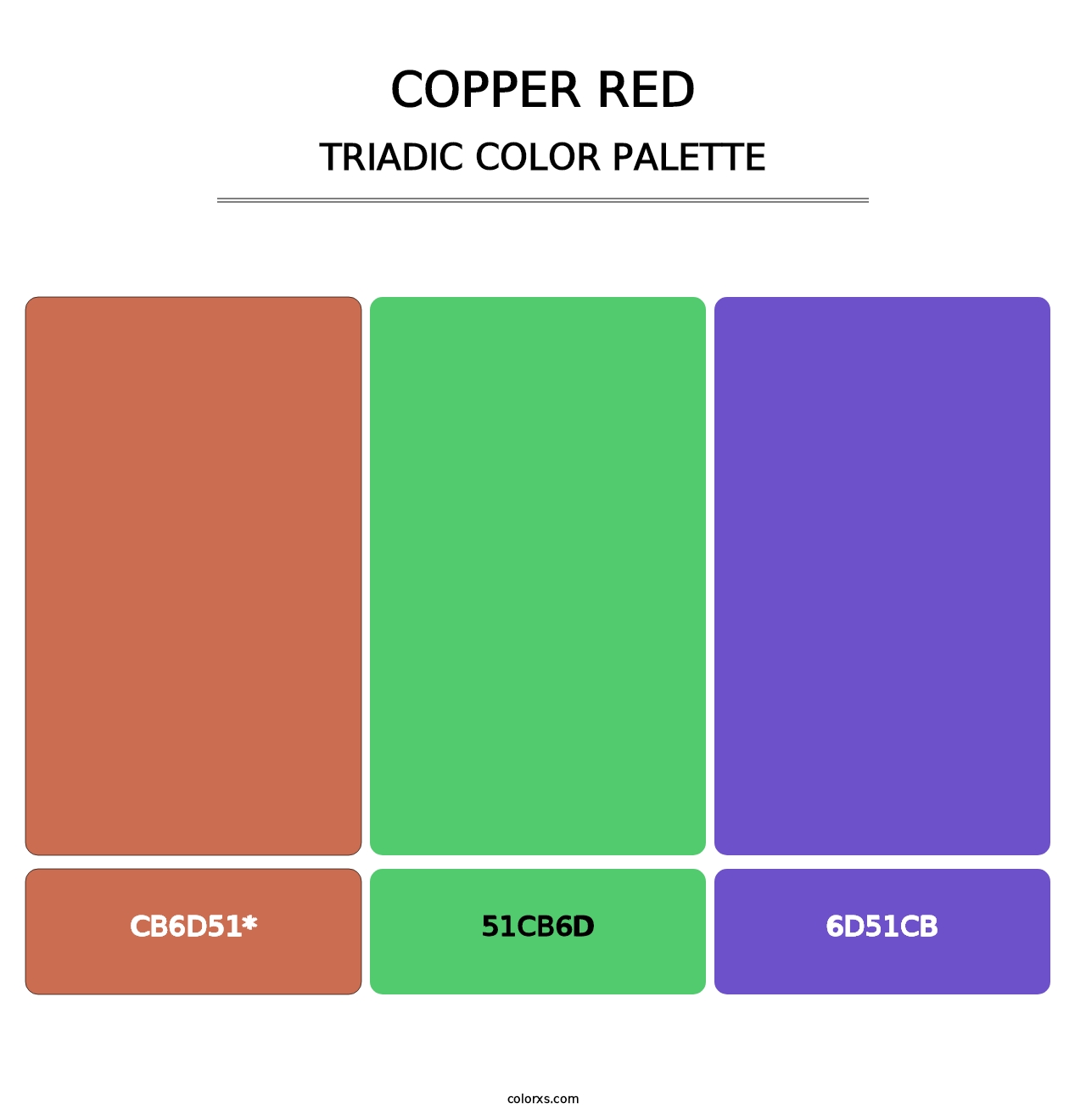 Copper Red - Triadic Color Palette