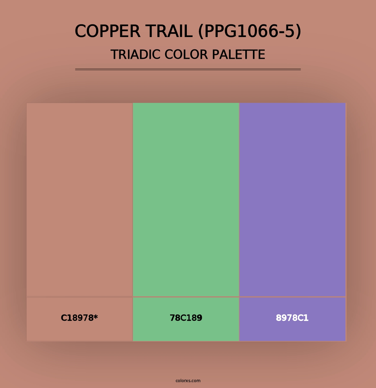 Copper Trail (PPG1066-5) - Triadic Color Palette