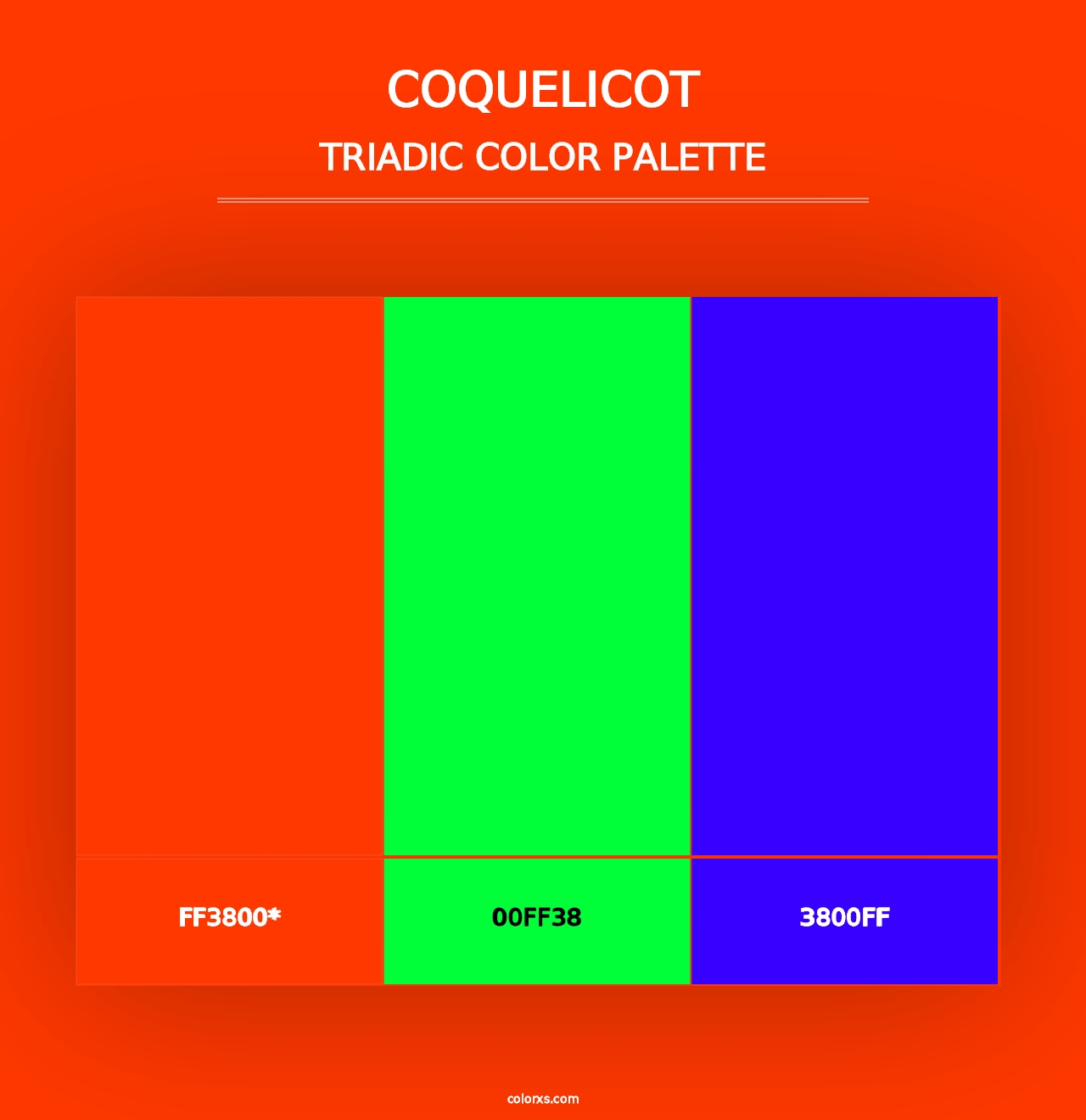 Coquelicot - Triadic Color Palette