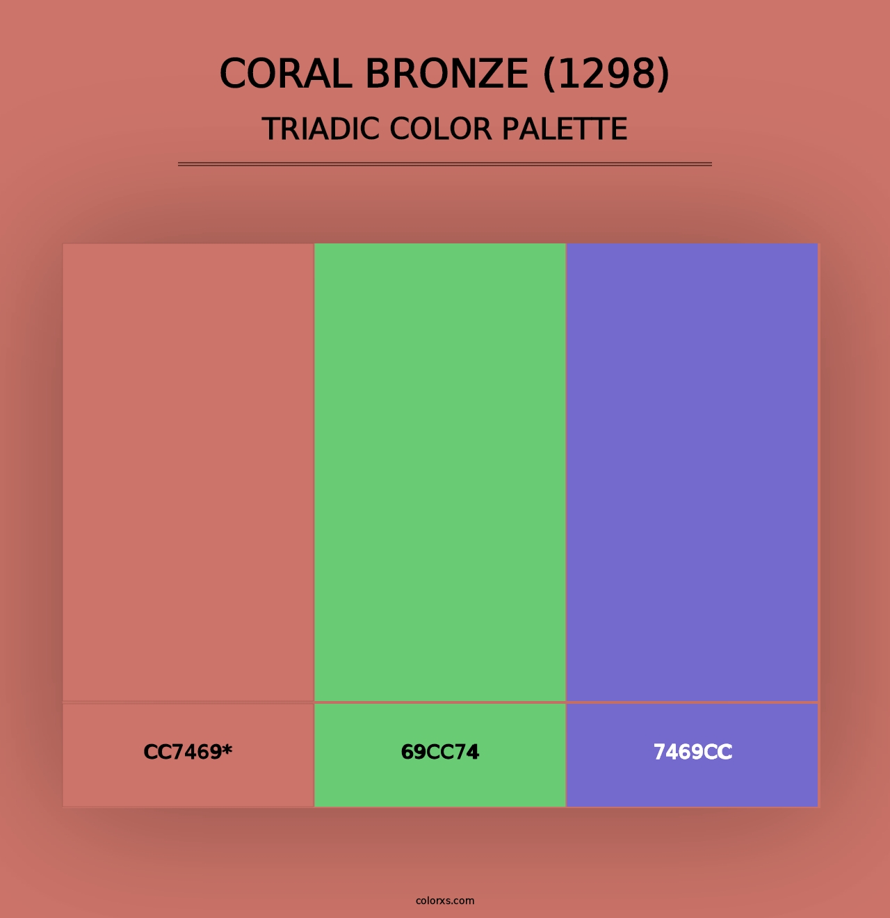 Coral Bronze (1298) - Triadic Color Palette