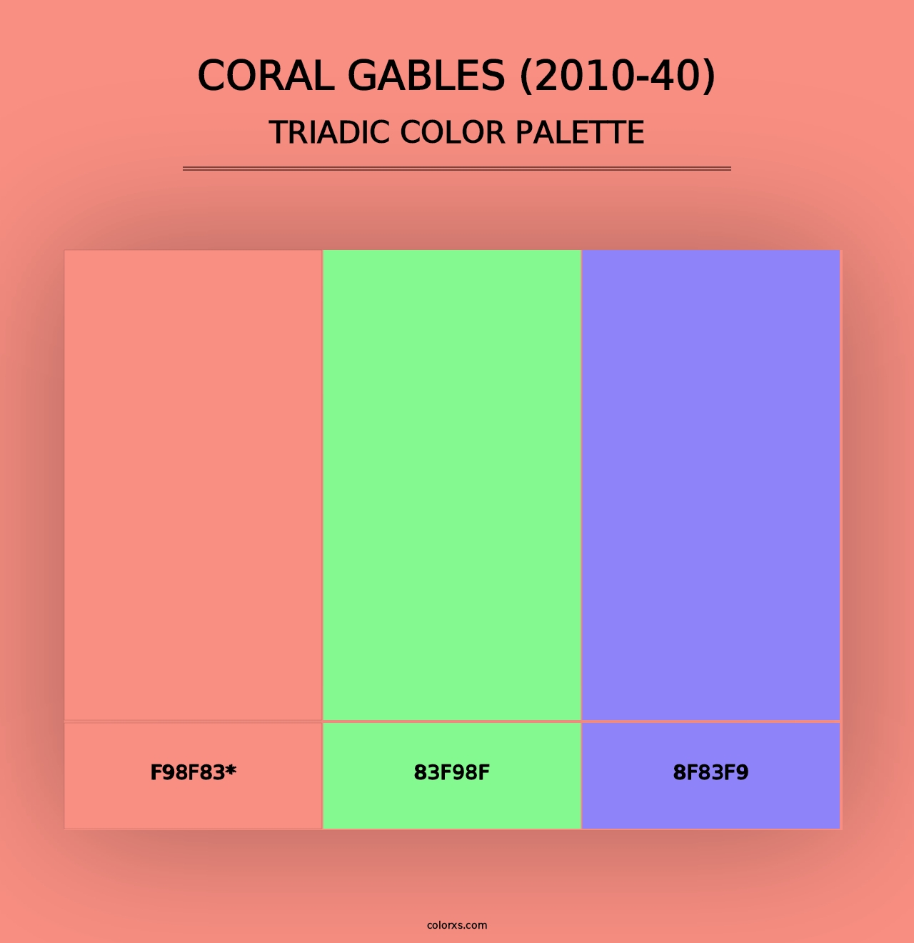 Coral Gables (2010-40) - Triadic Color Palette