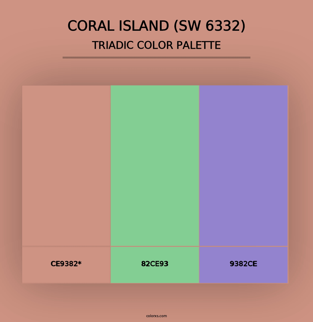 Coral Island (SW 6332) - Triadic Color Palette