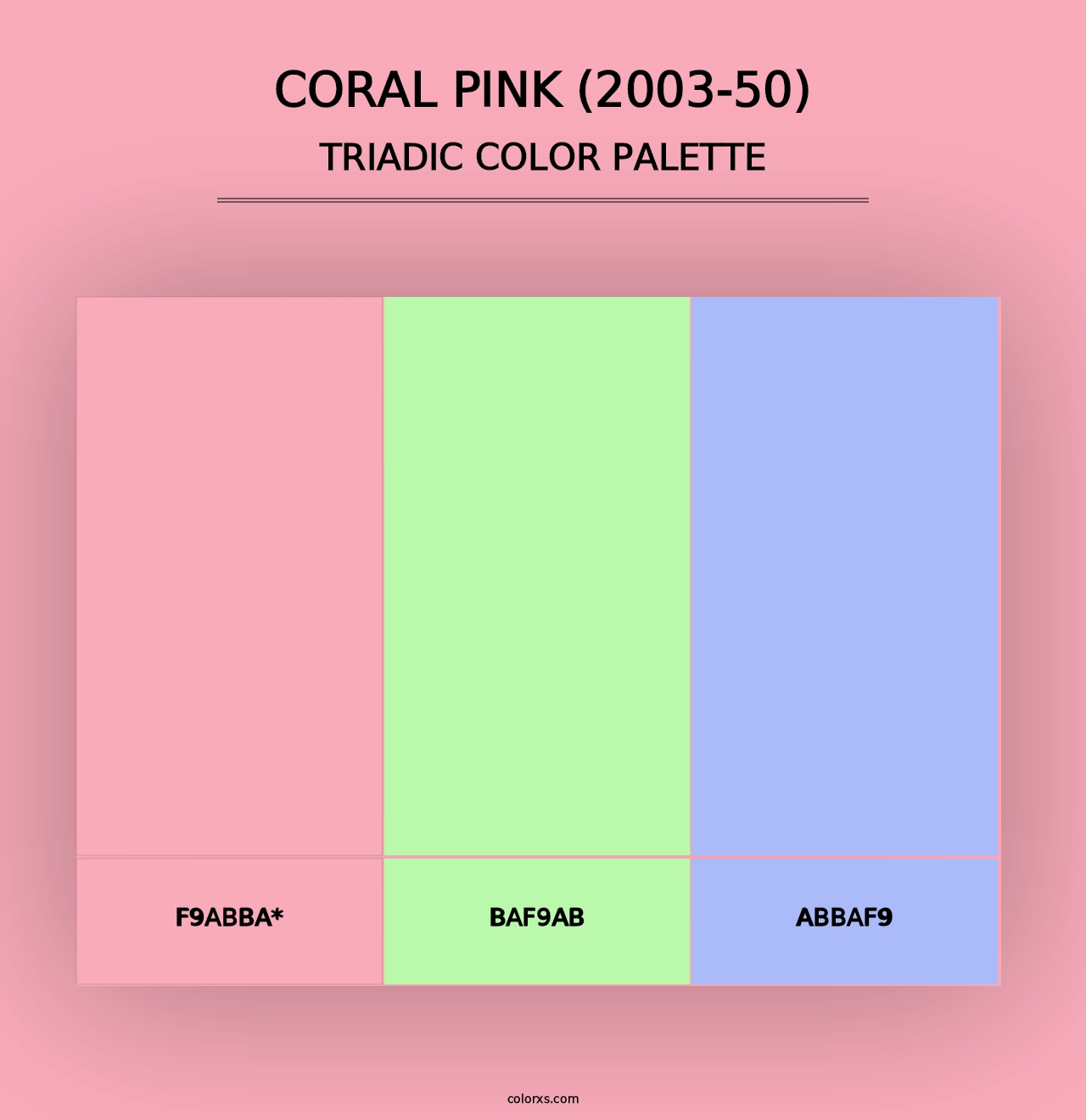 Coral Pink (2003-50) - Triadic Color Palette