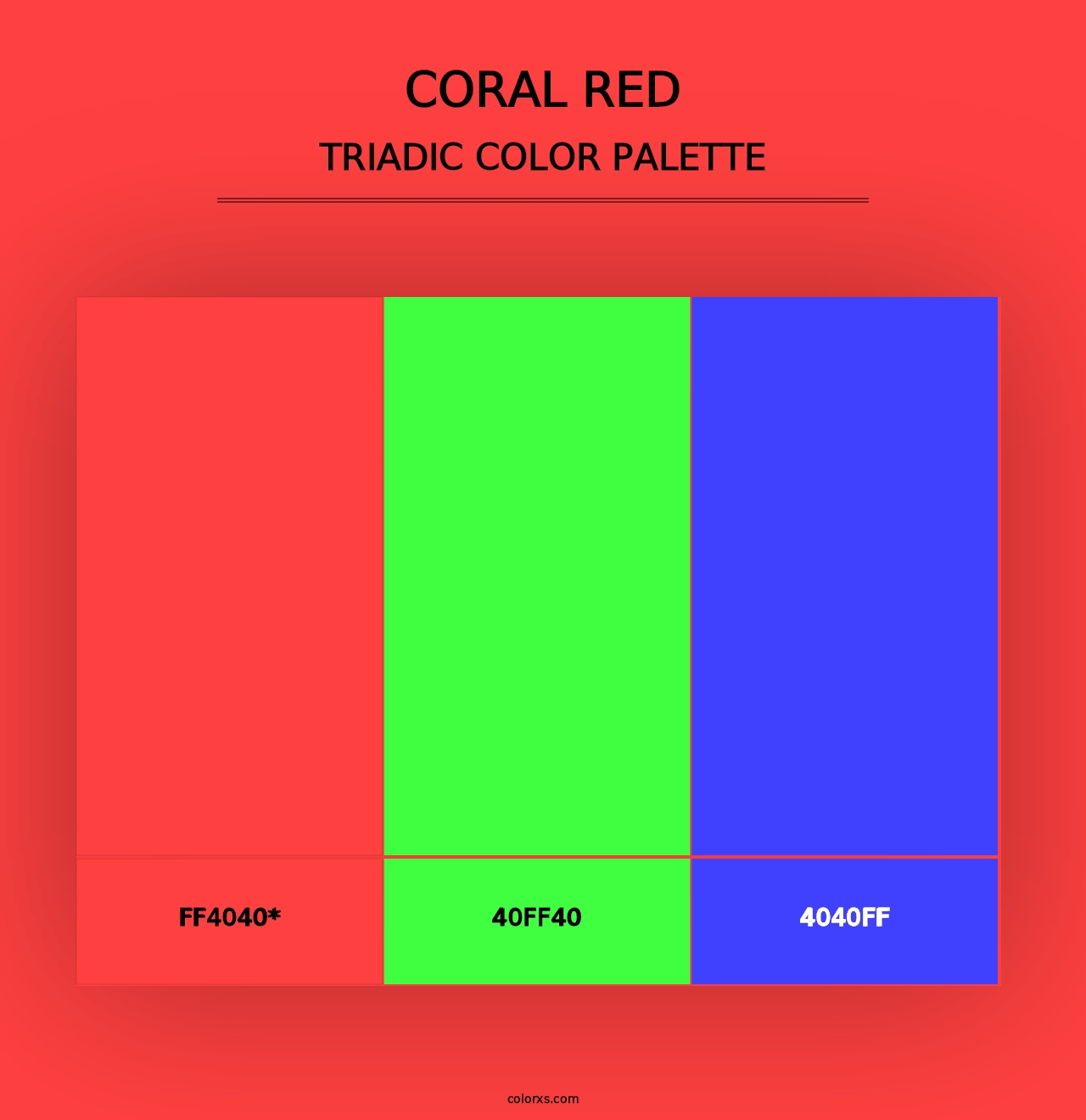 Coral Red - Triadic Color Palette