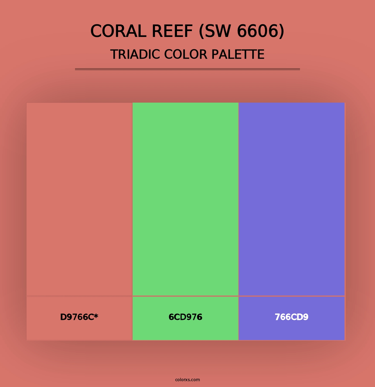 Coral Reef (SW 6606) - Triadic Color Palette