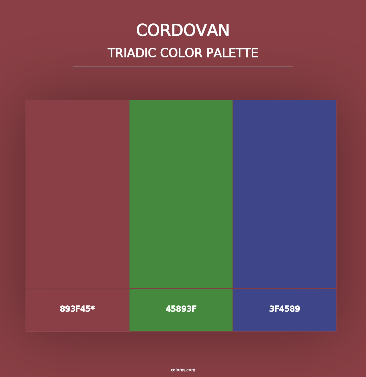 Cordovan - Triadic Color Palette