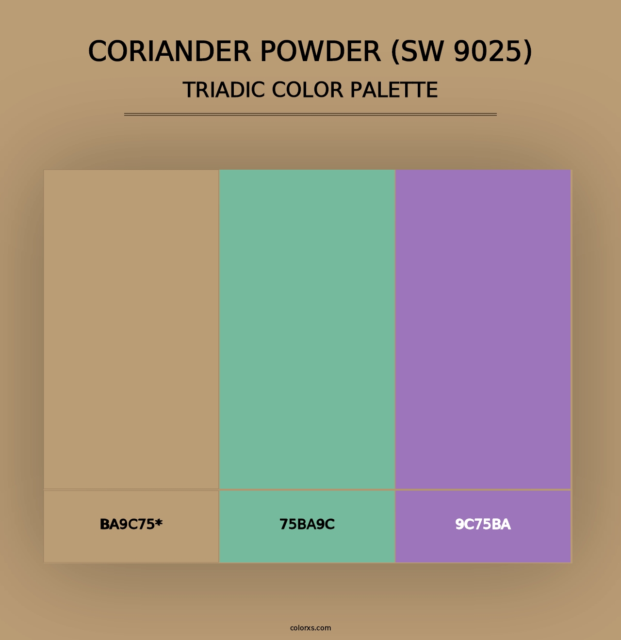 Coriander Powder (SW 9025) - Triadic Color Palette