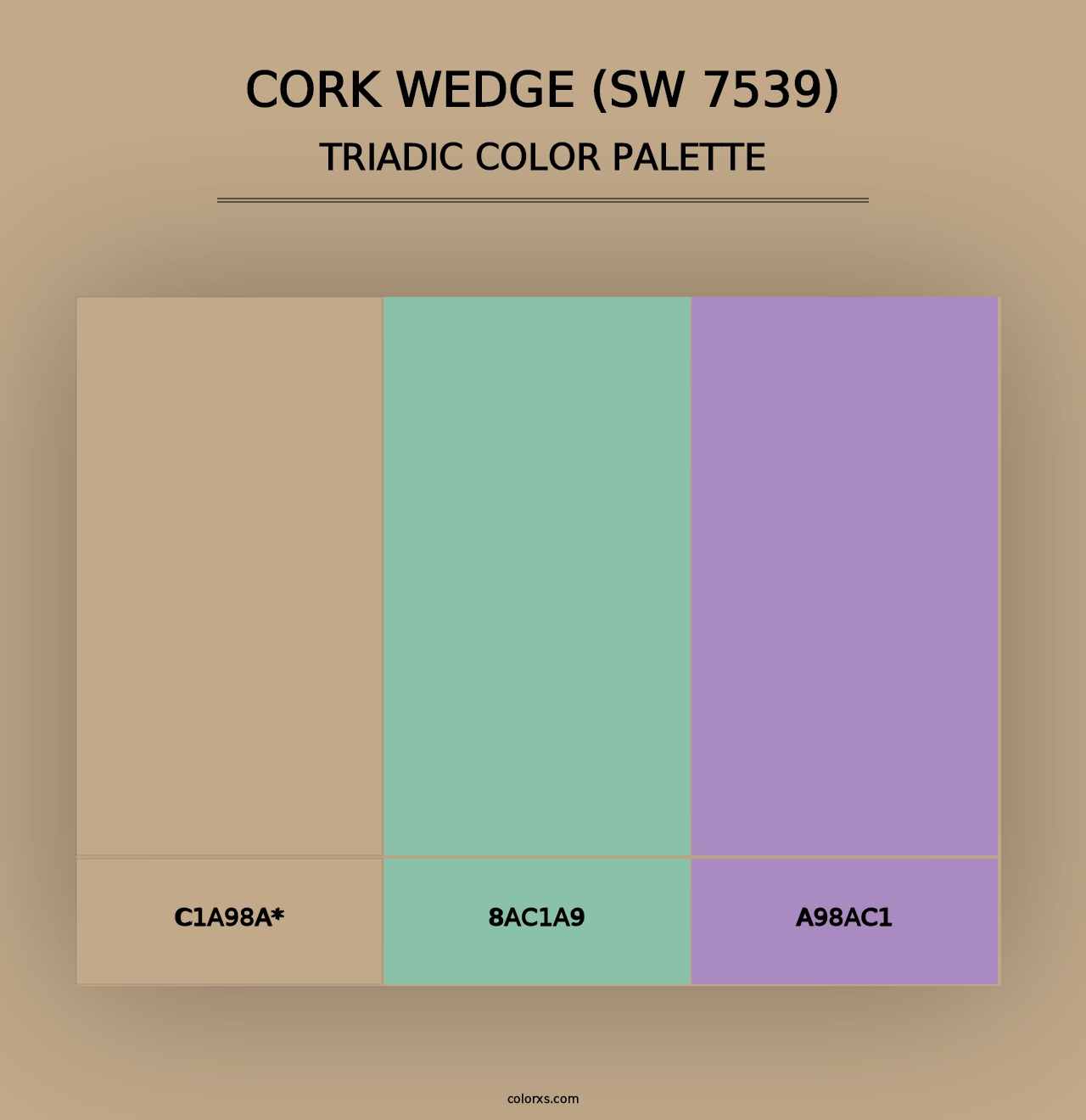 Cork Wedge (SW 7539) - Triadic Color Palette