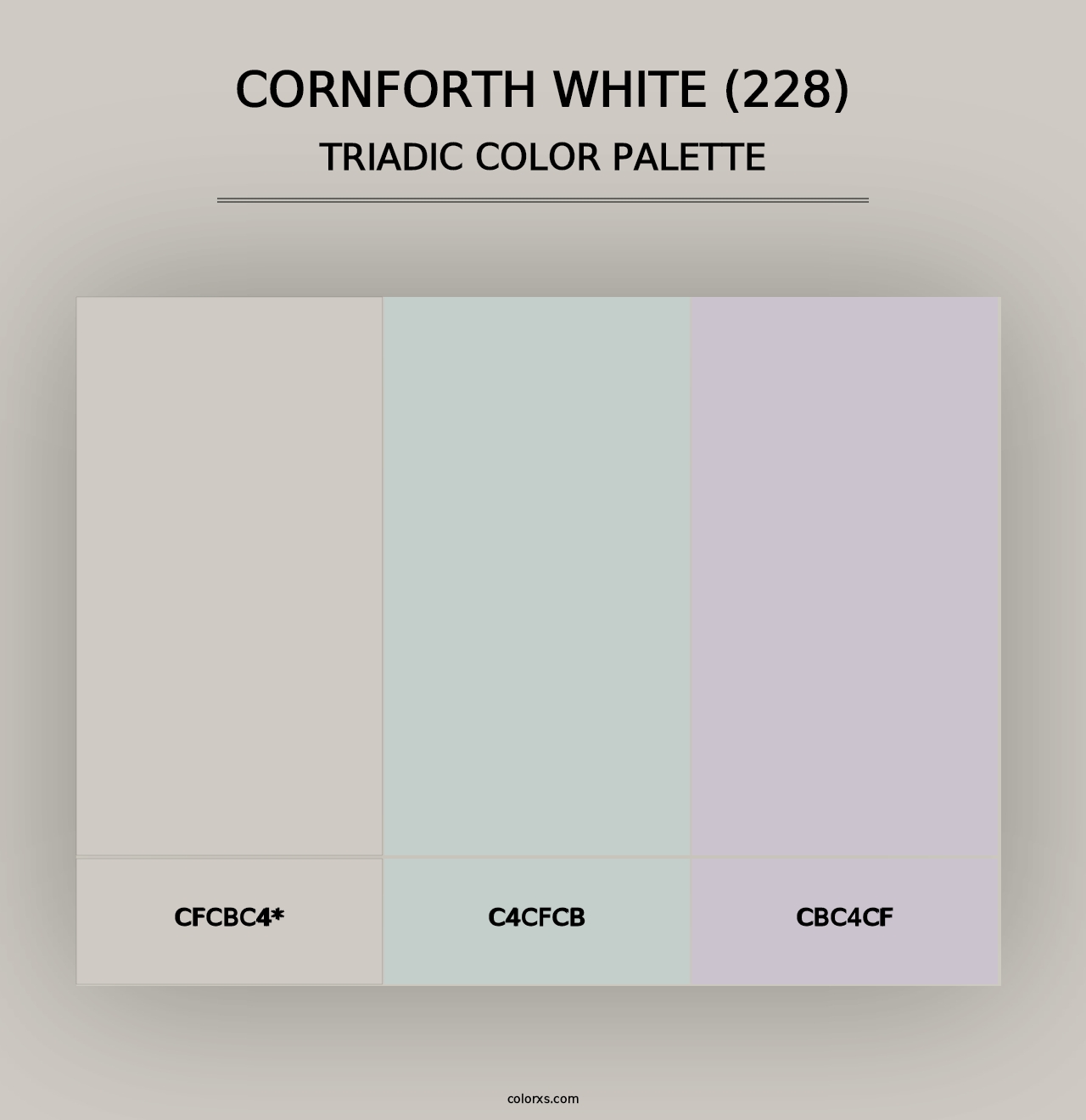 Cornforth White (228) - Triadic Color Palette