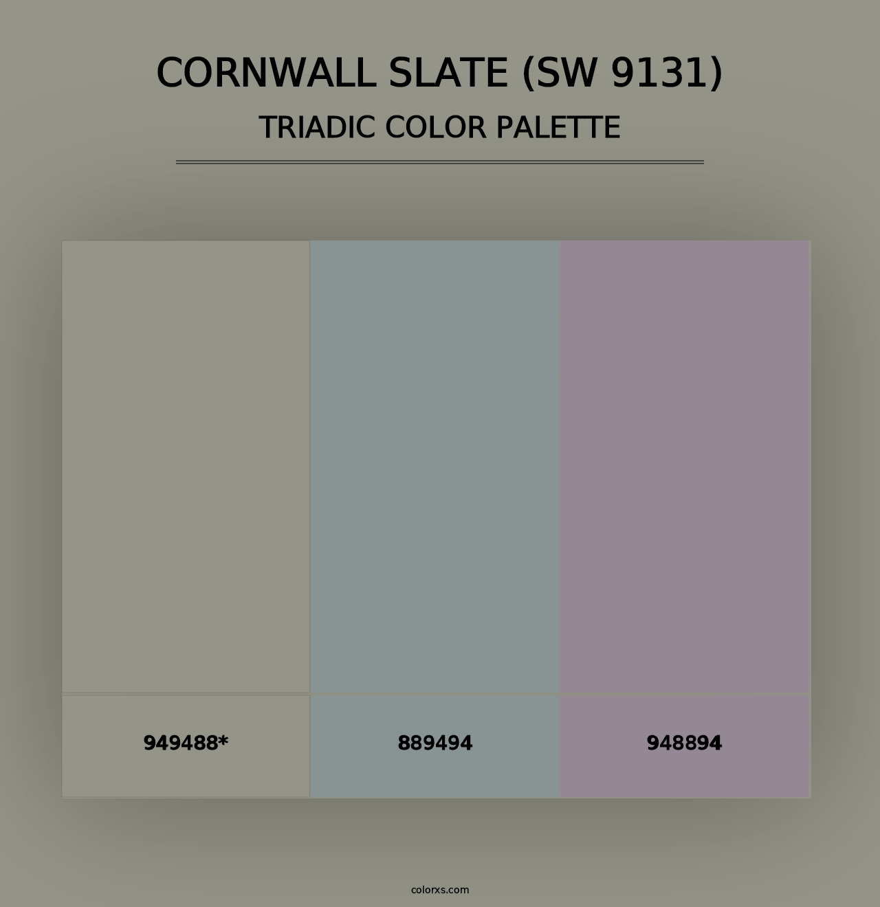 Cornwall Slate (SW 9131) - Triadic Color Palette