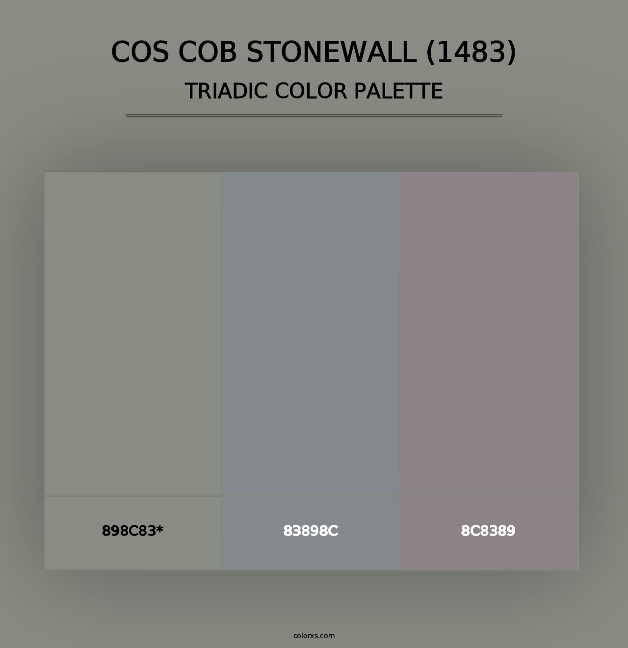 Cos Cob Stonewall (1483) - Triadic Color Palette