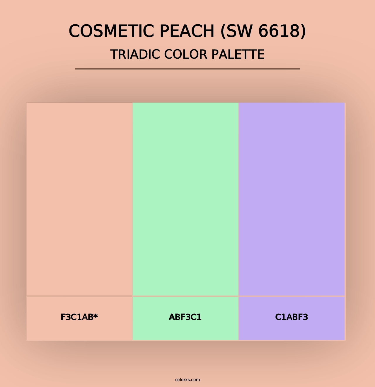 Cosmetic Peach (SW 6618) - Triadic Color Palette