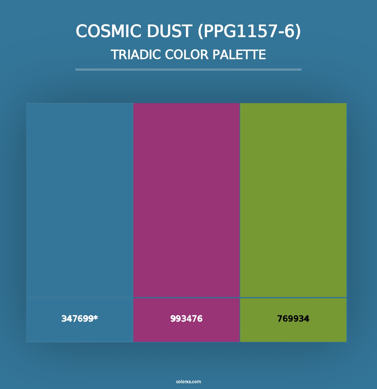 Cosmic Dust (PPG1157-6) - Triadic Color Palette