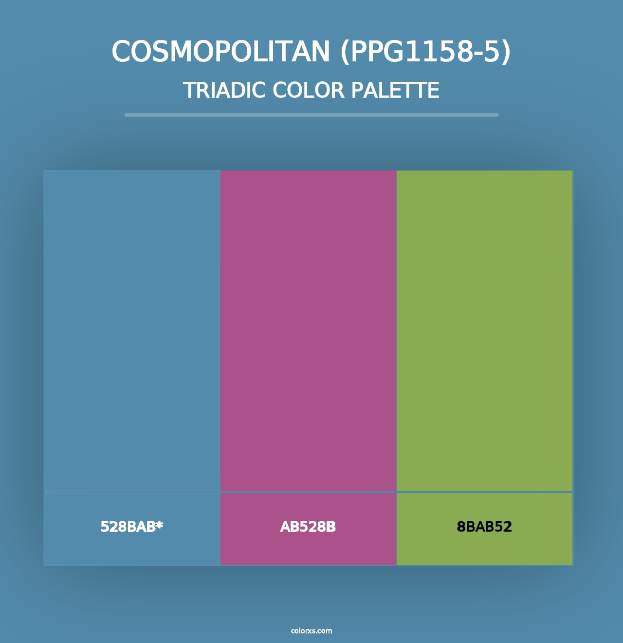 Cosmopolitan (PPG1158-5) - Triadic Color Palette