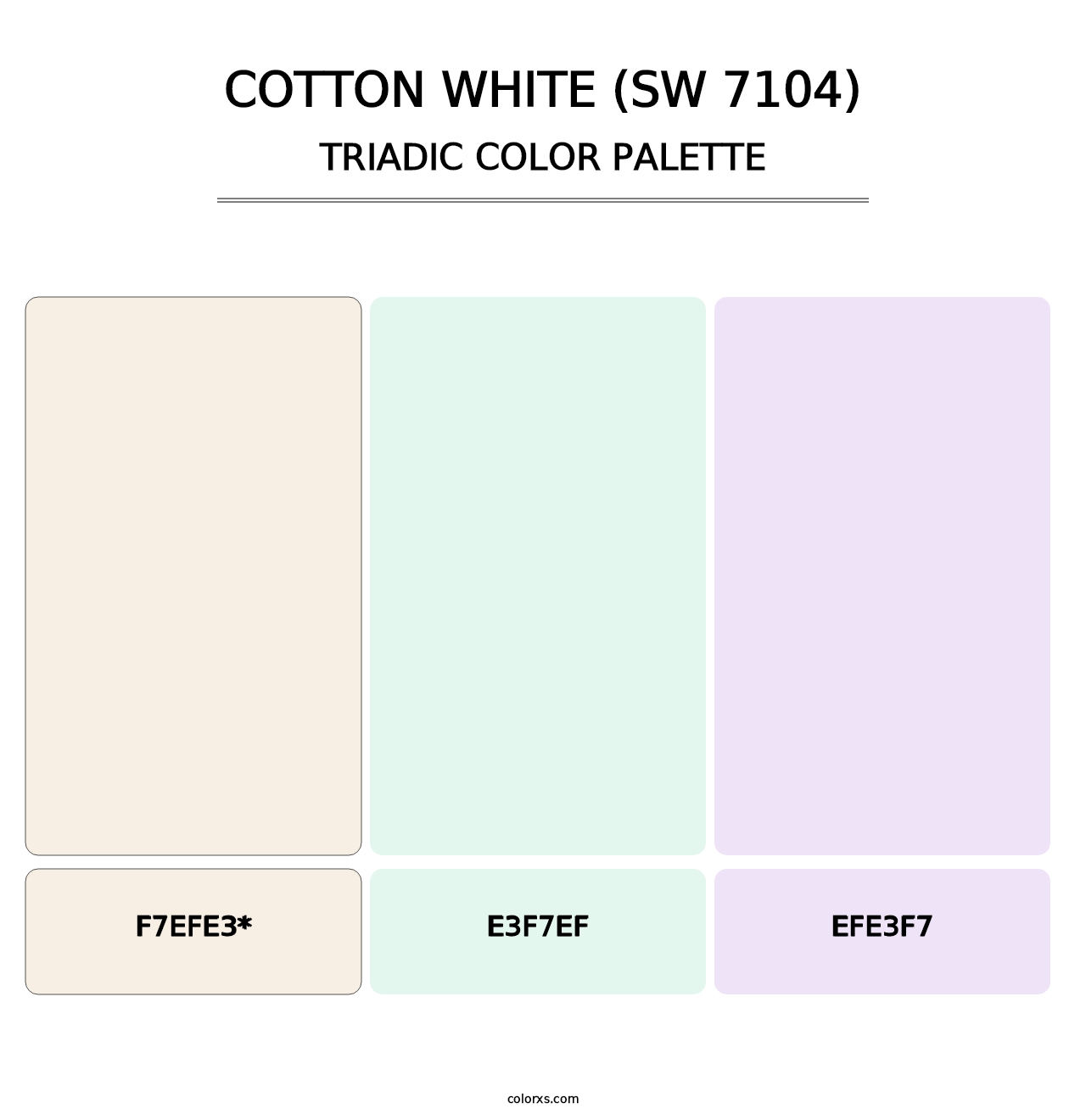 Cotton White (SW 7104) - Triadic Color Palette