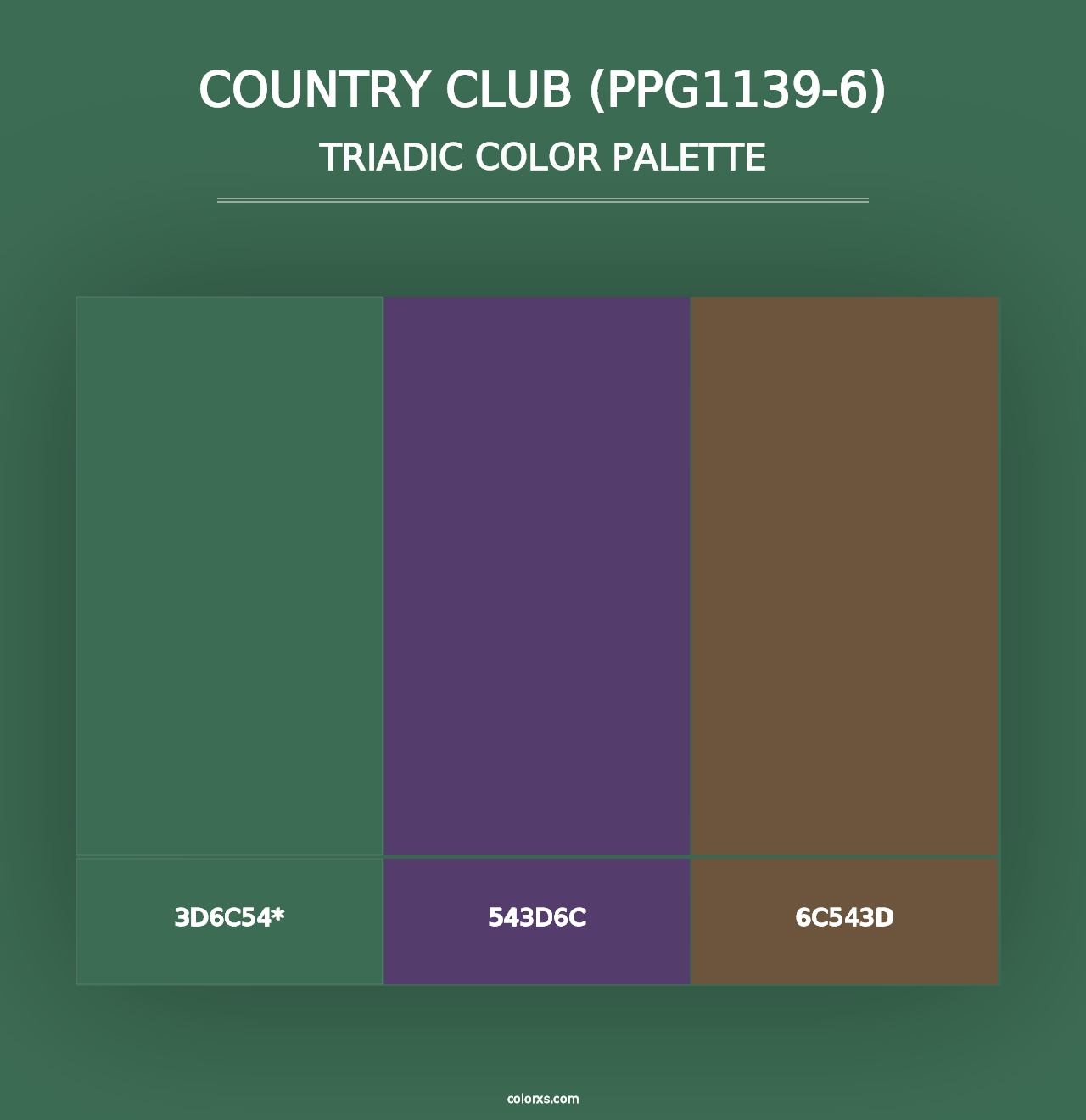 Country Club (PPG1139-6) - Triadic Color Palette