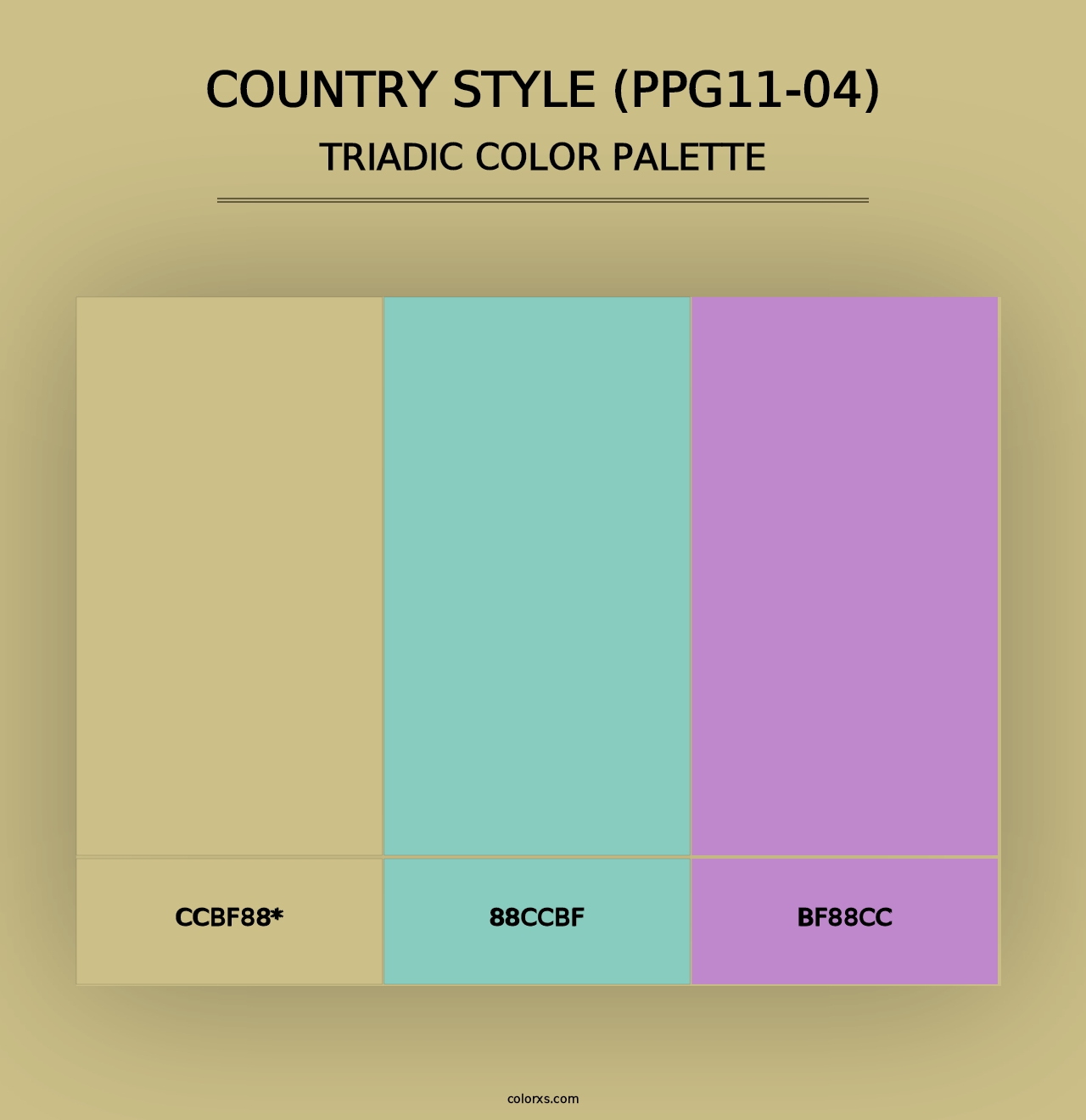 Country Style (PPG11-04) - Triadic Color Palette