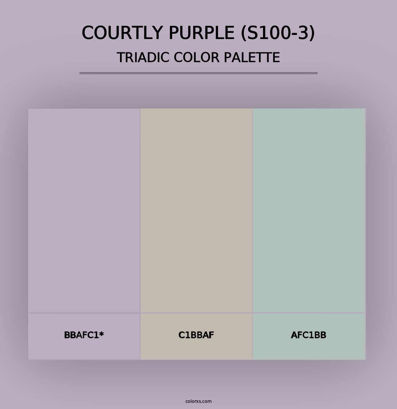 Courtly Purple (S100-3) - Triadic Color Palette