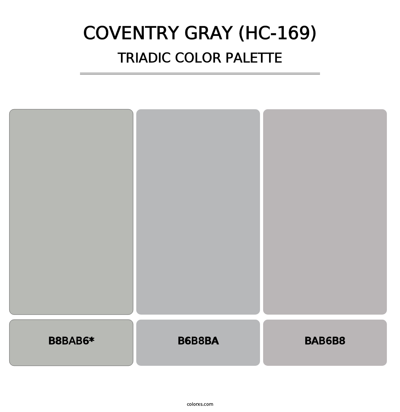 Coventry Gray (HC-169) - Triadic Color Palette