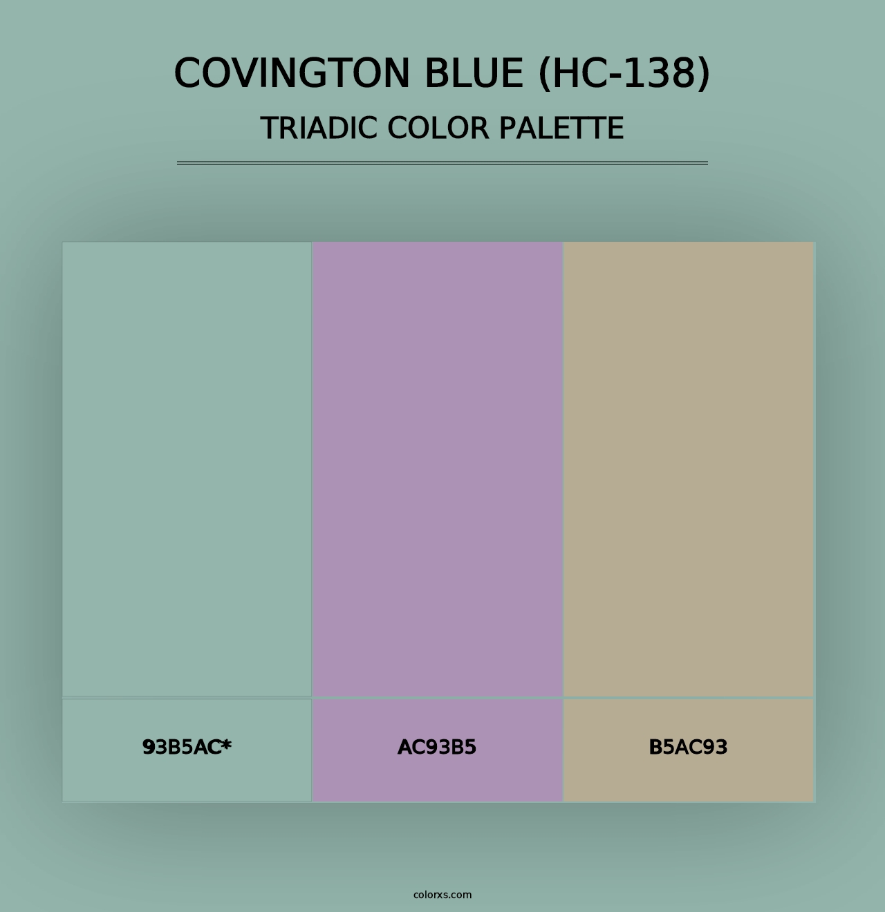 Covington Blue (HC-138) - Triadic Color Palette