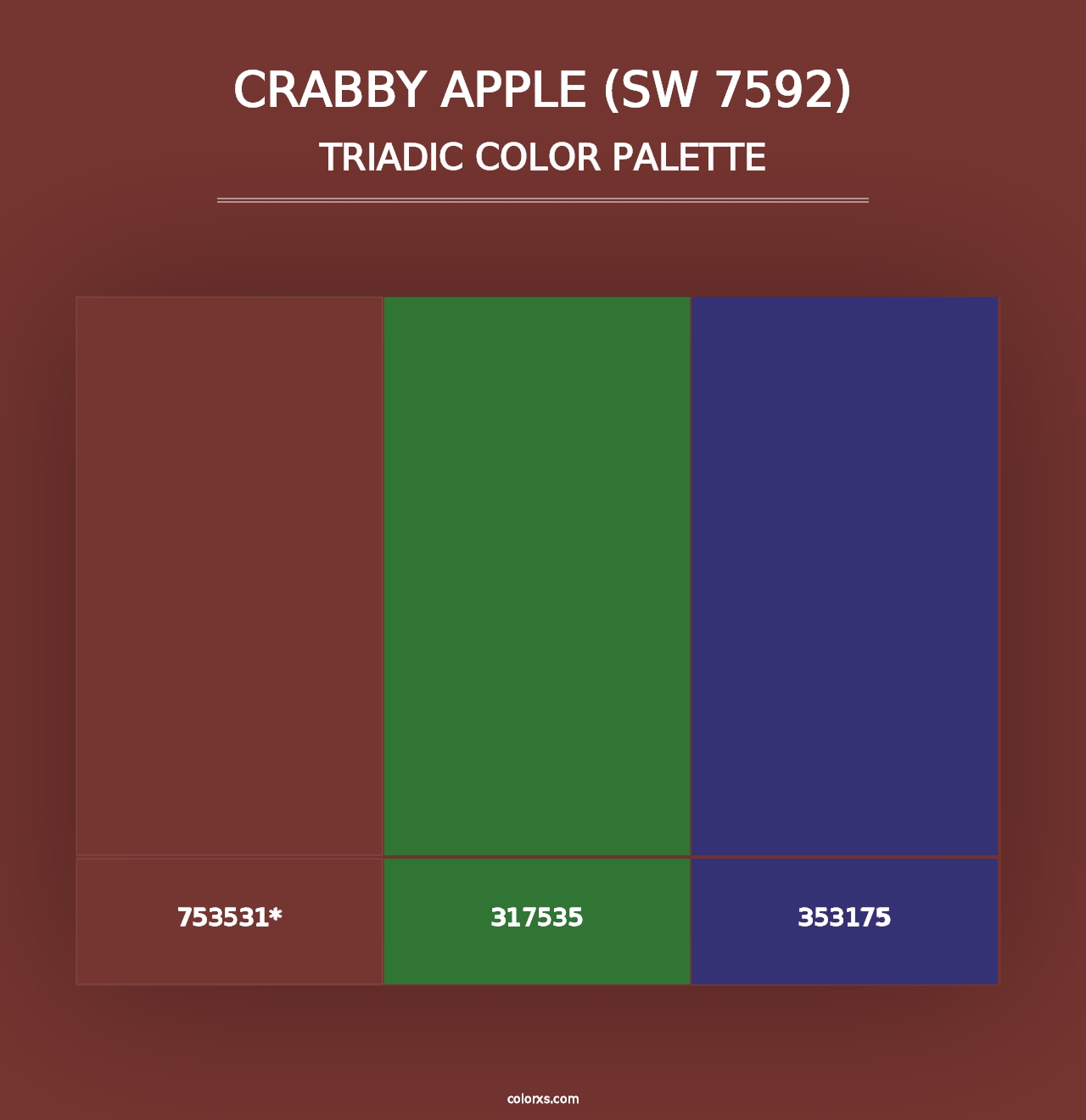 Crabby Apple (SW 7592) - Triadic Color Palette