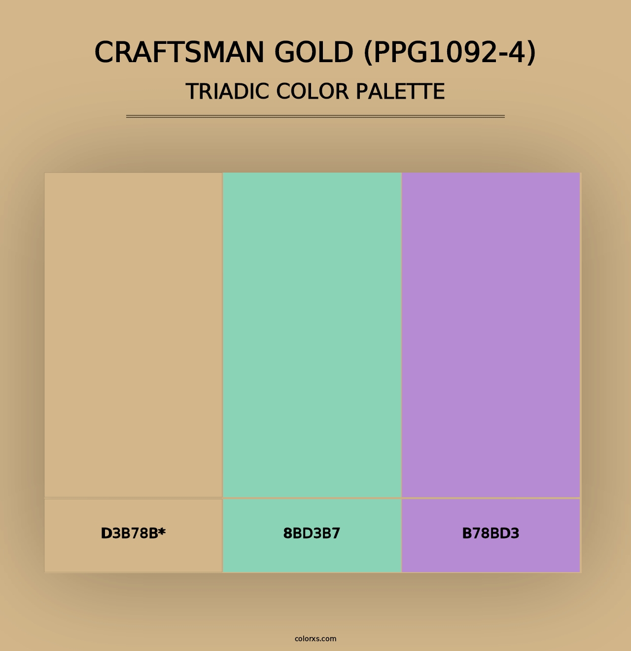 Craftsman Gold (PPG1092-4) - Triadic Color Palette