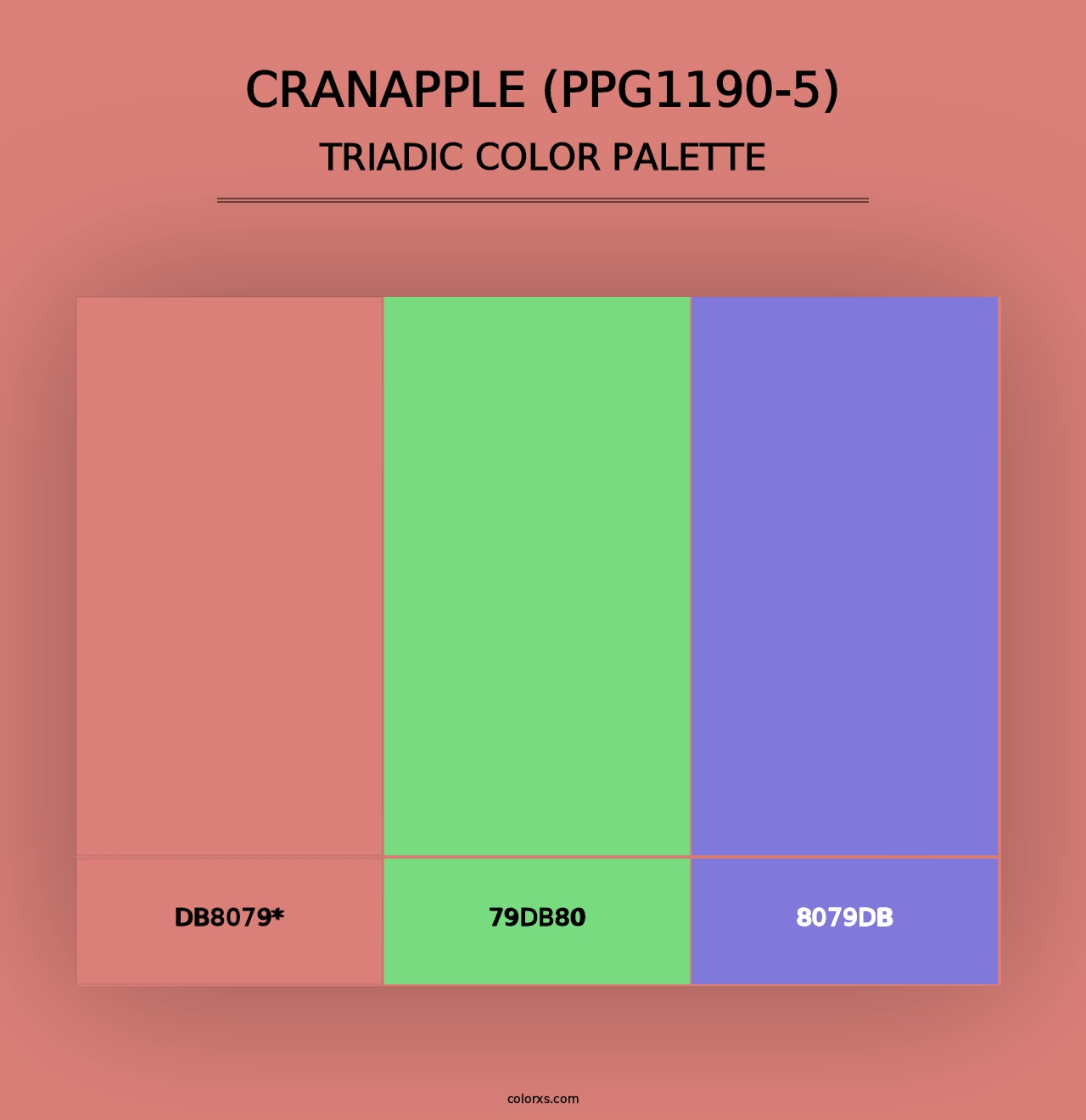 Cranapple (PPG1190-5) - Triadic Color Palette