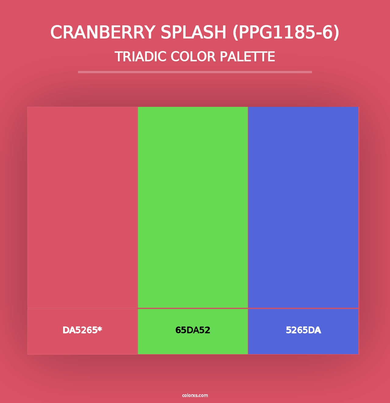 Cranberry Splash (PPG1185-6) - Triadic Color Palette