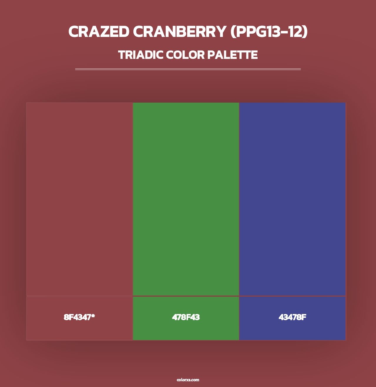 Crazed Cranberry (PPG13-12) - Triadic Color Palette