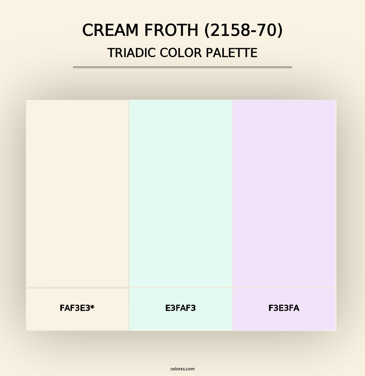 Cream Froth (2158-70) - Triadic Color Palette