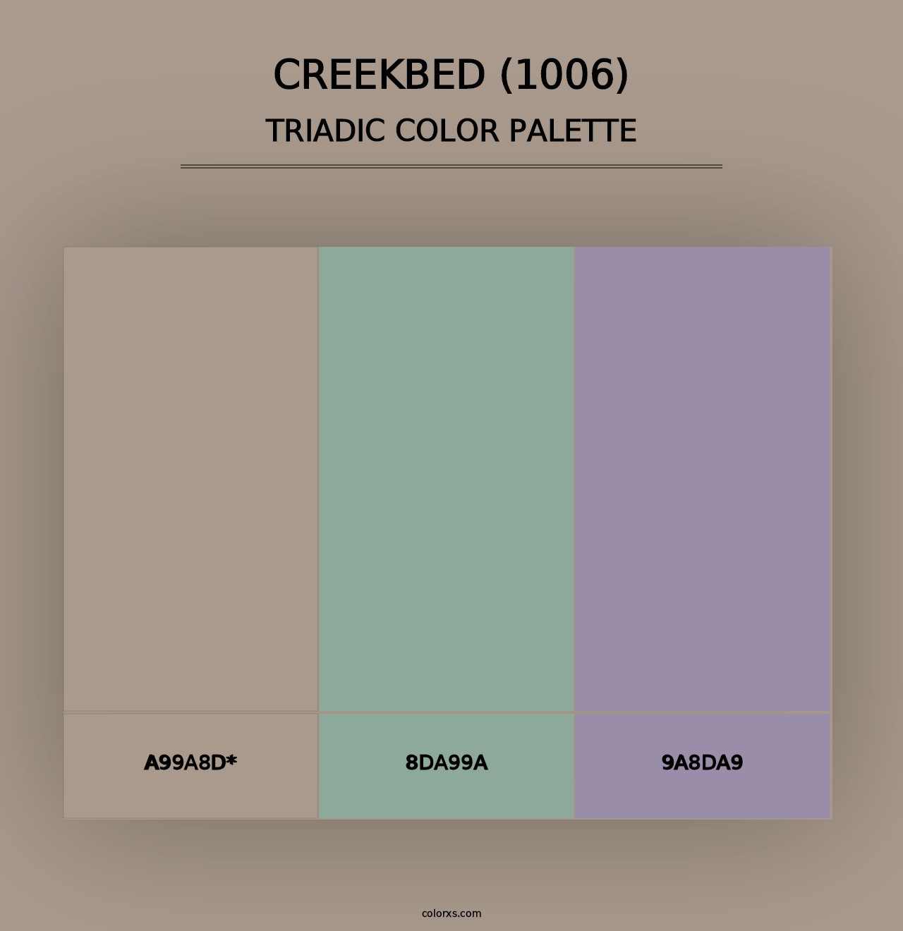 Creekbed (1006) - Triadic Color Palette