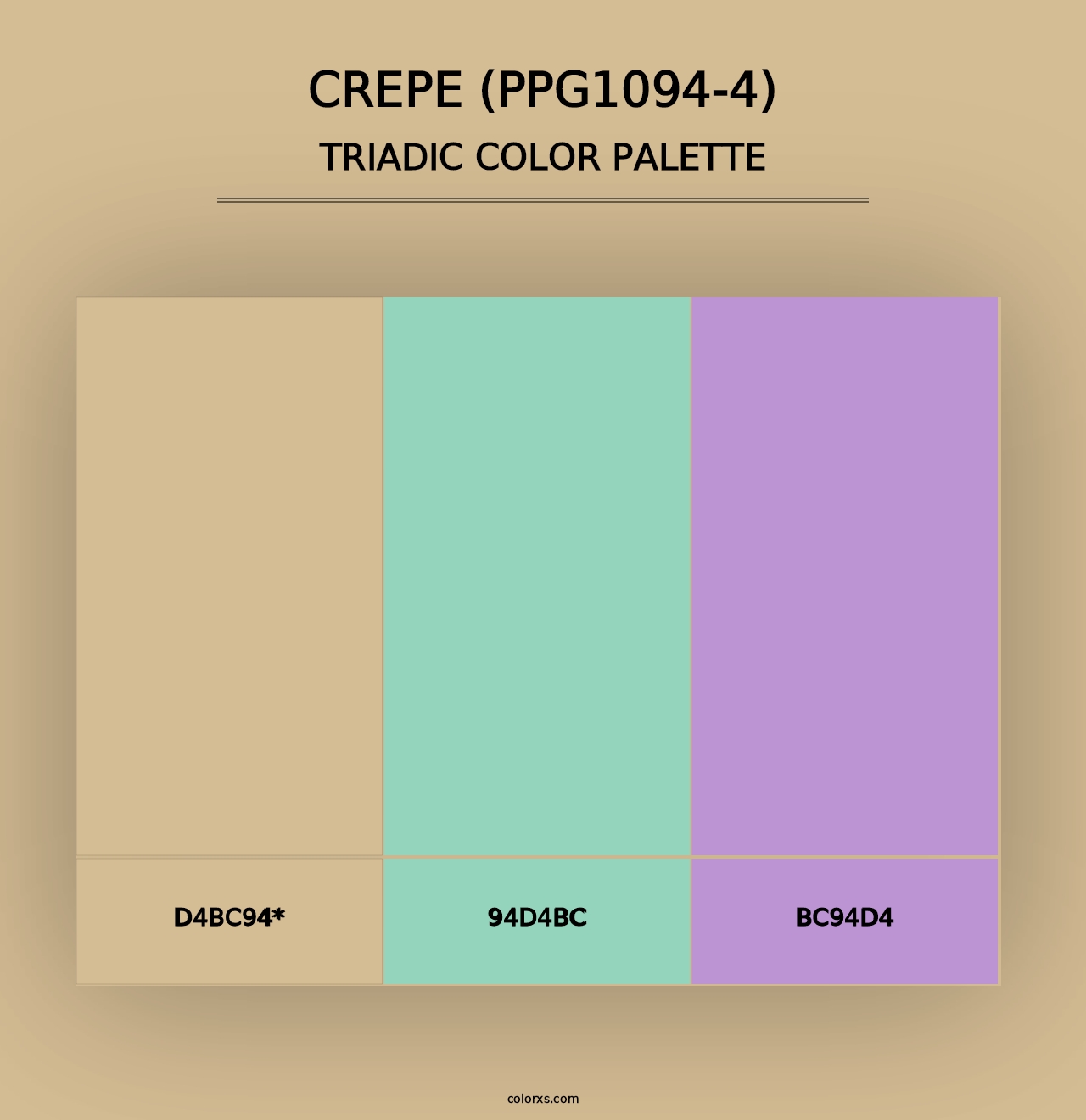 Crepe (PPG1094-4) - Triadic Color Palette