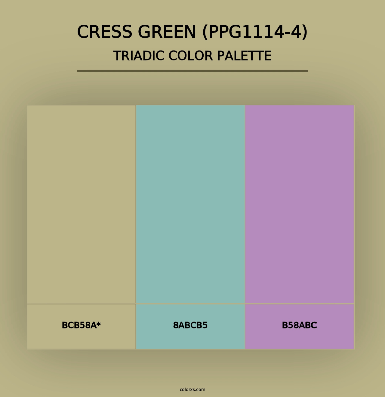 Cress Green (PPG1114-4) - Triadic Color Palette