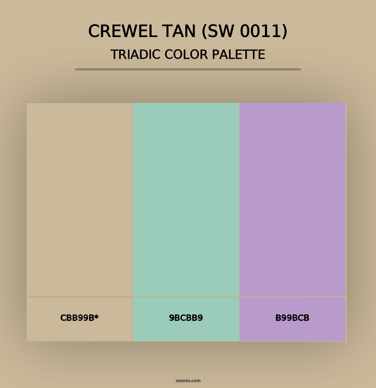 Crewel Tan (SW 0011) - Triadic Color Palette