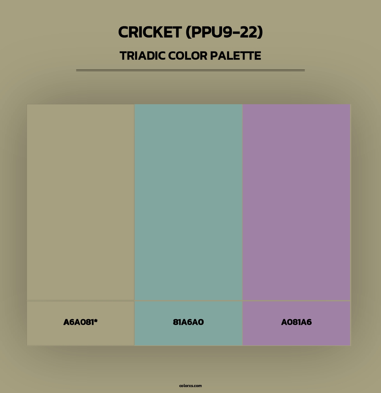 Cricket (PPU9-22) - Triadic Color Palette