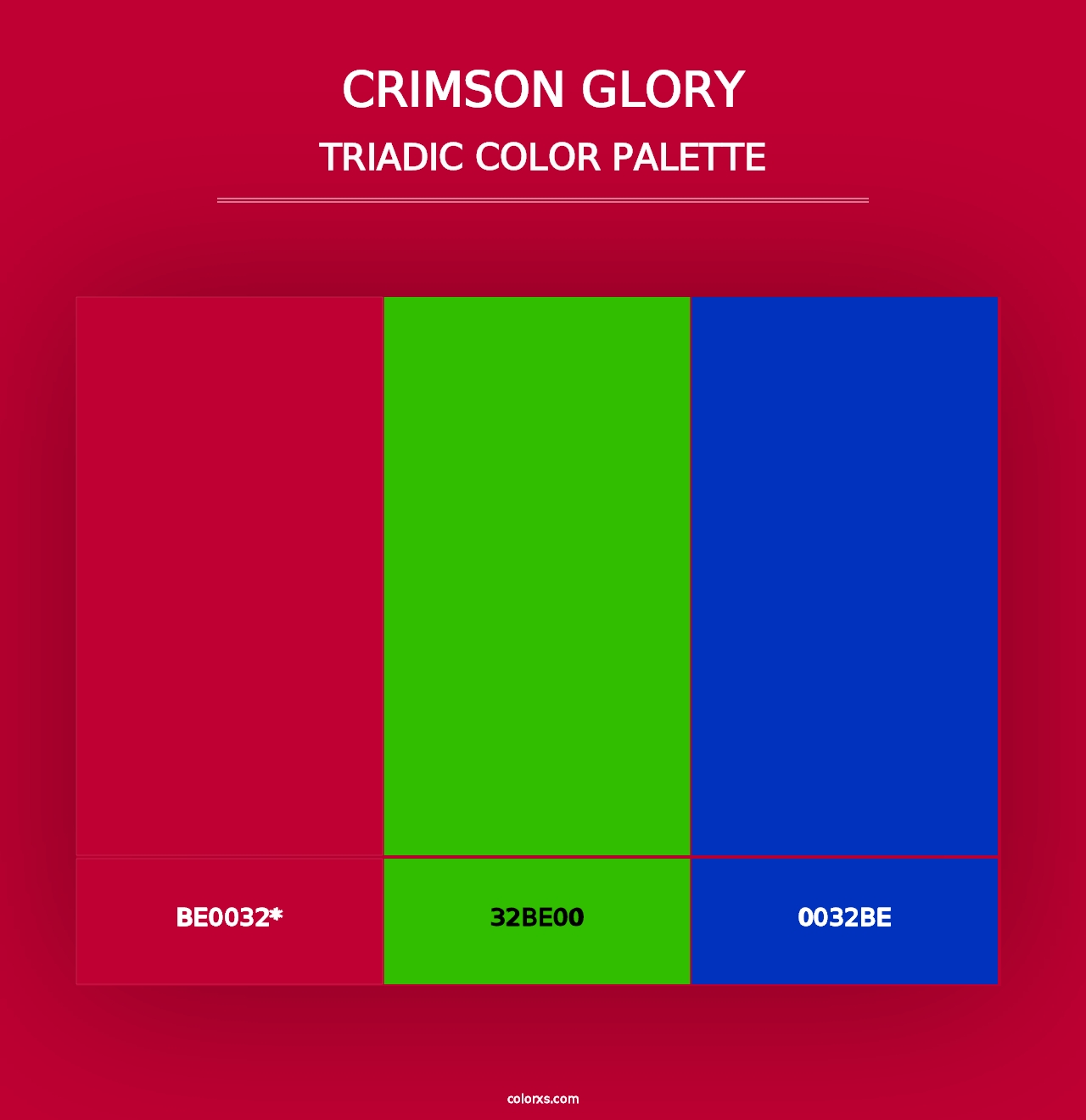 Crimson Glory - Triadic Color Palette