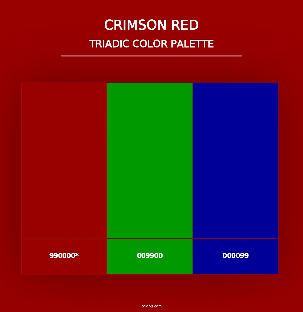 Crimson Red - Triadic Color Palette