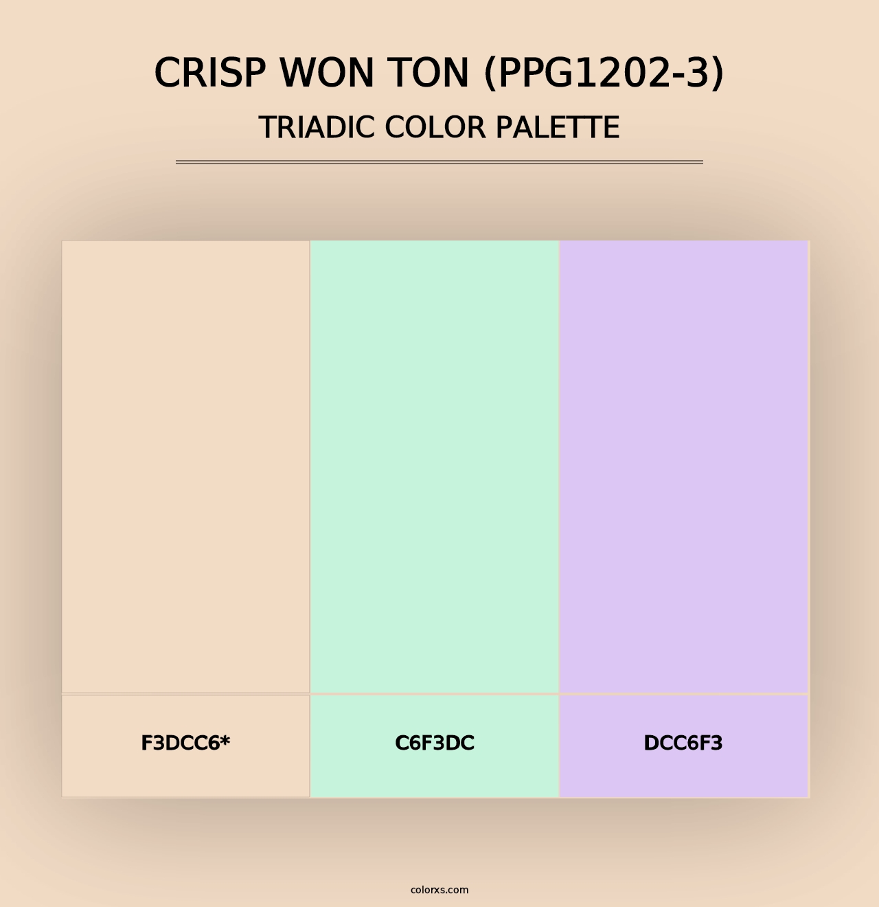 Crisp Won Ton (PPG1202-3) - Triadic Color Palette