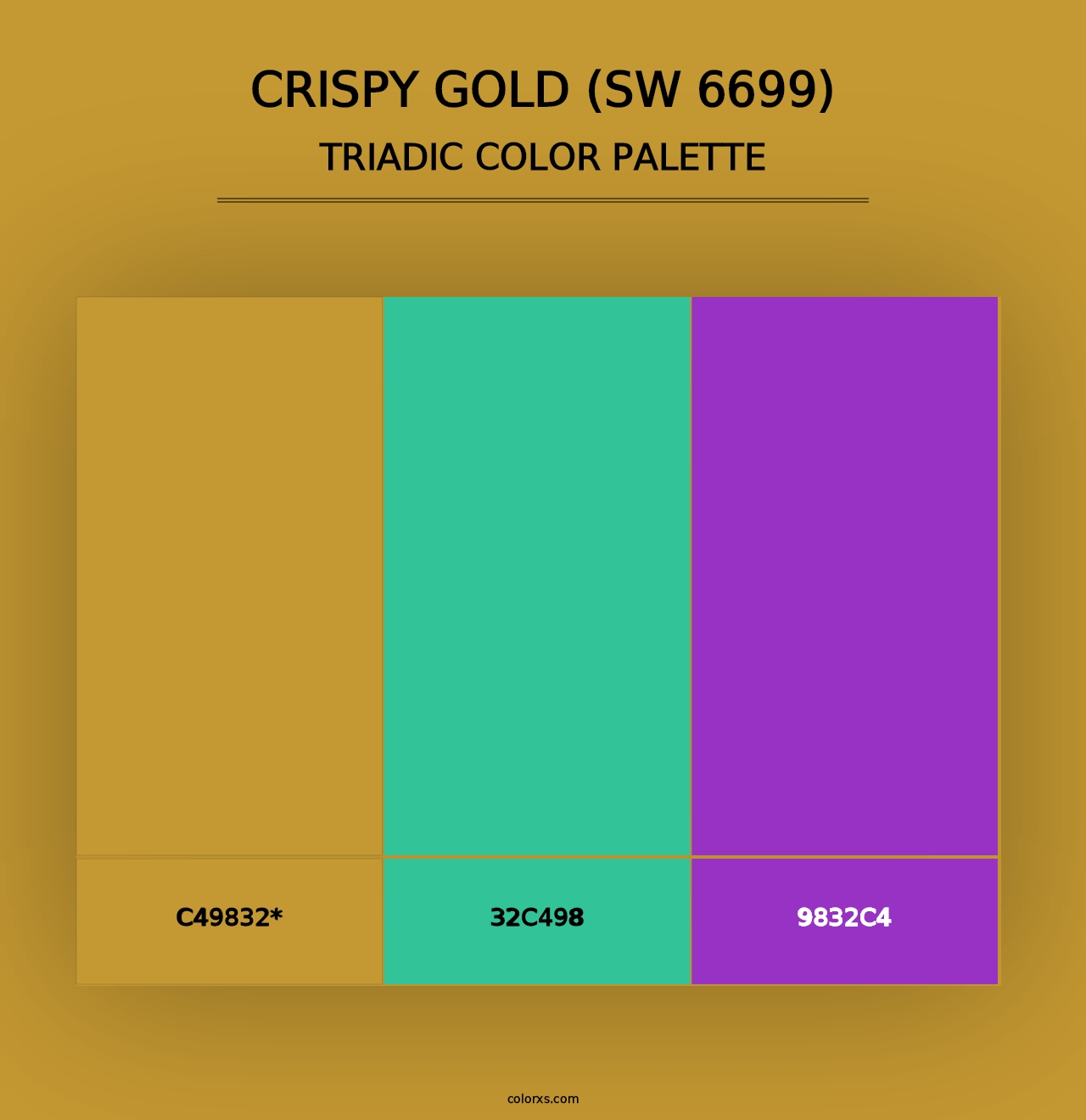 Crispy Gold (SW 6699) - Triadic Color Palette