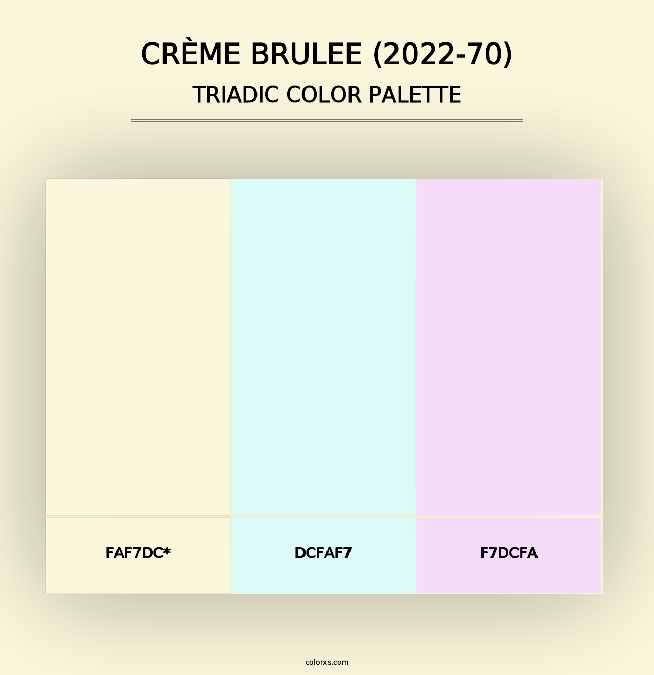 Crème Brulee (2022-70) - Triadic Color Palette