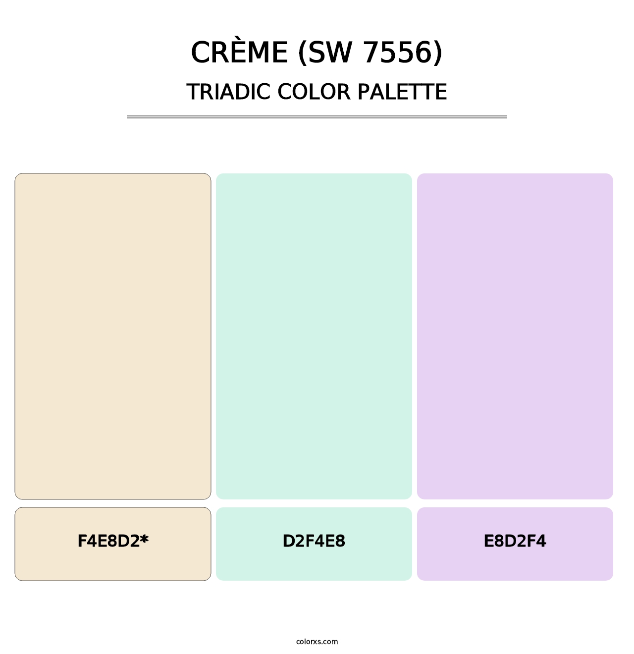 Crème (SW 7556) - Triadic Color Palette