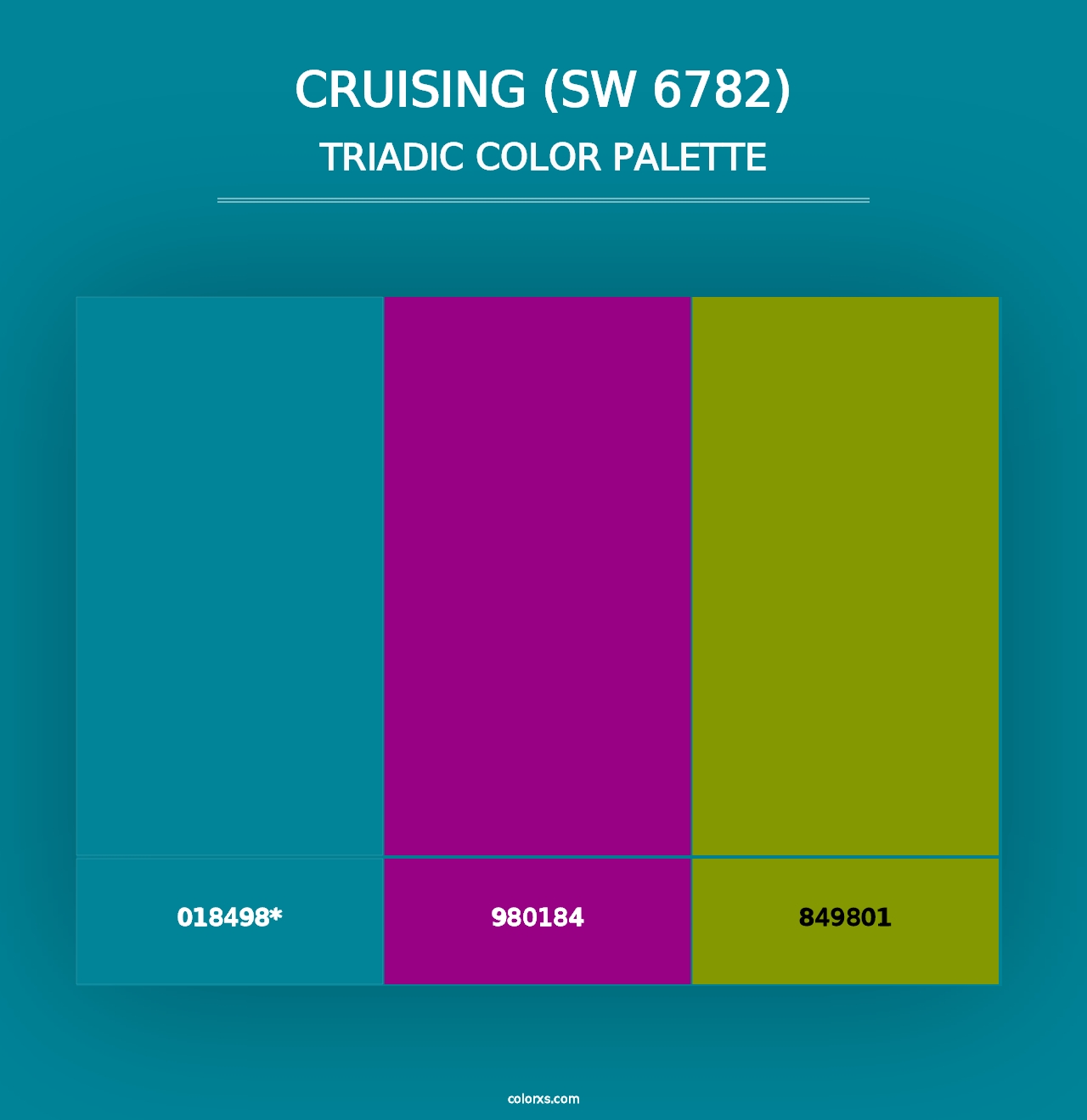 Cruising (SW 6782) - Triadic Color Palette