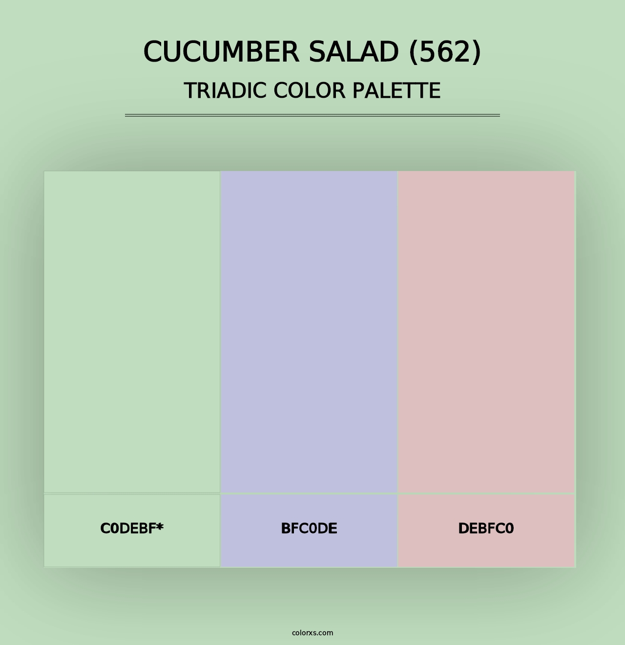 Cucumber Salad (562) - Triadic Color Palette