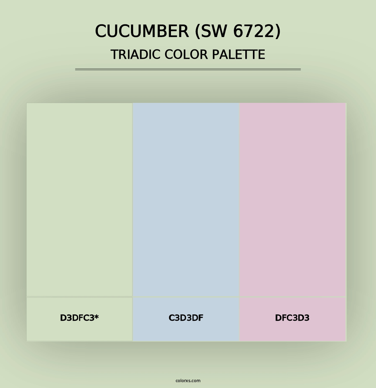 Cucumber (SW 6722) - Triadic Color Palette