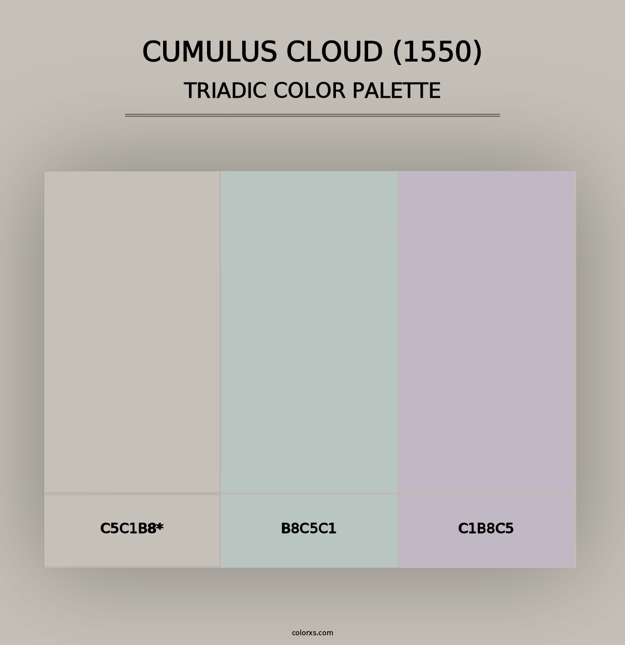 Cumulus Cloud (1550) - Triadic Color Palette