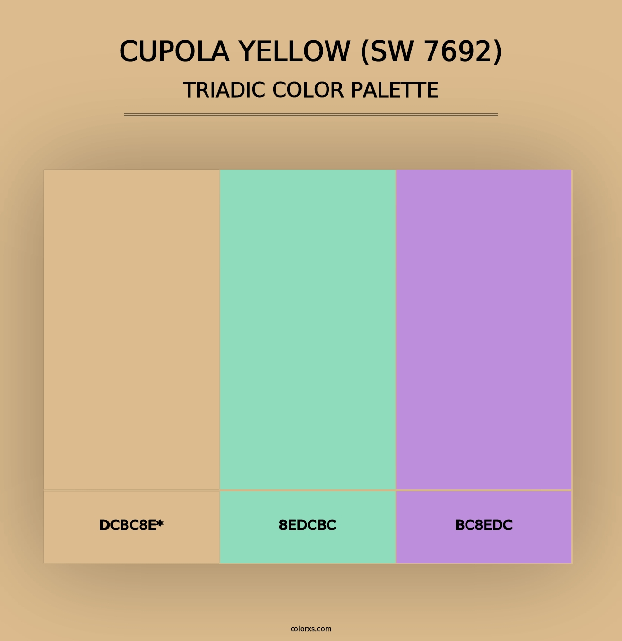 Cupola Yellow (SW 7692) - Triadic Color Palette